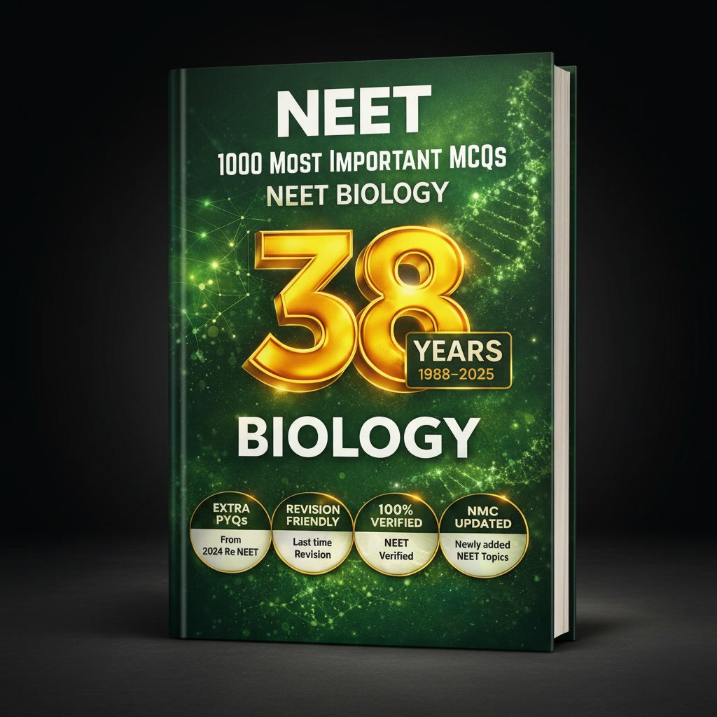 NEET Biology: 1000 Most Important MCQs | Chapter-wise &amp; Topic-wise Questions | 38 Years NEET PYQs (1988–2025) | NMC Updated | Exam-Focused Revision Guide